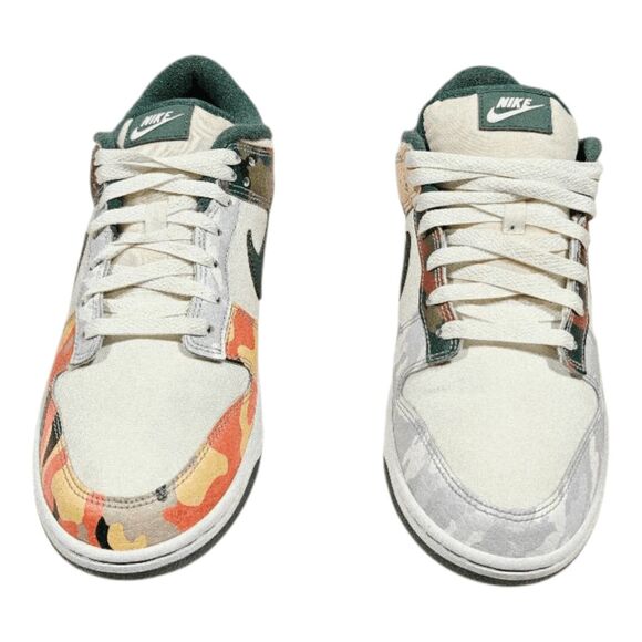 NIKE Dunk Low 'Sail Multi-Camo' Sneakers Size 11 - Picture 4 of 9